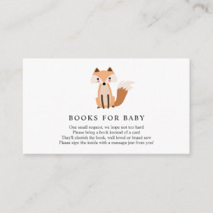 Cartes de demande de livre pour bébé Woodland Fox 