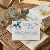 Cartes de demande de livres pour bébé en jean bleu