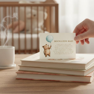 Cartes de demande de livres pour bébé Ourson aquar