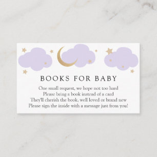 Cartes de demande de livres violets Lune et Étoile
