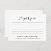 Cartes de demande de prières simples et élégantes (Devant / Derrière)