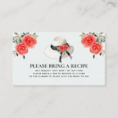 Cartes de demande de recette pour une douche de ma (Devant)