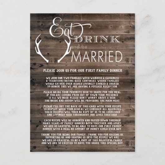 Cartes de demande de repas-partage pour mariage (Devant)