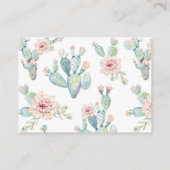 Cartes de demande de réservation de cactus (Dos)