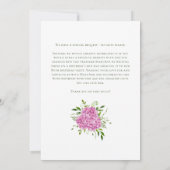 Cartes de demande d'hydrangeas roses pour 80e anni (Dos)