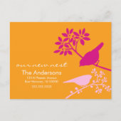 Cartes de déménagement oiseaux colorés (Devant)