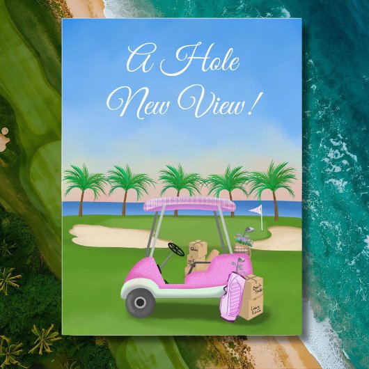 Cartes de déménagement Rose pour Dames de Golf sur