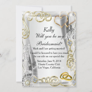 Cartes de demoiselle d'honneur Anneaux de mariage 