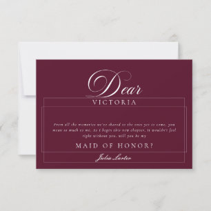 Cartes de demoiselle d'honneur classiques ivoire d