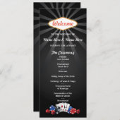 Cartes de dés de casino de Las Vegas Programme de  (Devant / Derrière)