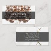 Cartes de design blanc chic pour gestionnaire d'év (Devant / Derrière)