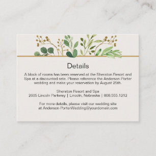 Cartes de détail de dos en ivoire Botanical Dream