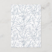 Cartes de détails de la mariage à fleurs bleues de (Dos)