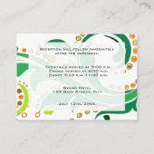 Cartes de détails de mariage à la réception. (Dos)