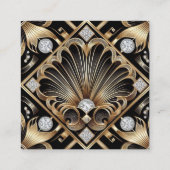 Cartes de détails de mariage Art Déco (Dos)