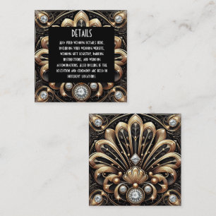 Cartes de détails de mariage Art déco à insérer