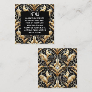Cartes de détails de mariage Art déco à insérer