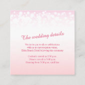 Cartes de détails de mariage au champagne rose (Dos)