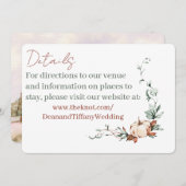 Cartes de détails de mariage automnal romantique (Devant / Derrière)