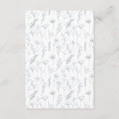 Cartes de détails de mariage blanc bleu-duvet (Dos)