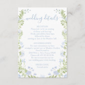 Cartes de détails de mariage Boho Chic à fleurs bl (Devant)
