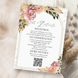 Cartes de détails de mariage Chic Boho