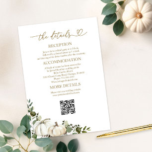 Cartes de détails de mariage d'automne avec verdur