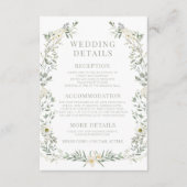 Cartes de détails de mariage floral à couronne d'E (Devant)