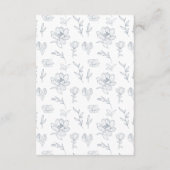 Cartes de détails de mariage floral classique bleu (Dos)