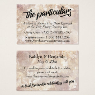 Cartes de détails de mariage florales vintage