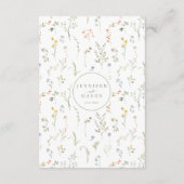 Cartes de détails du Mariage de Fleur sauvage colo (Dos)