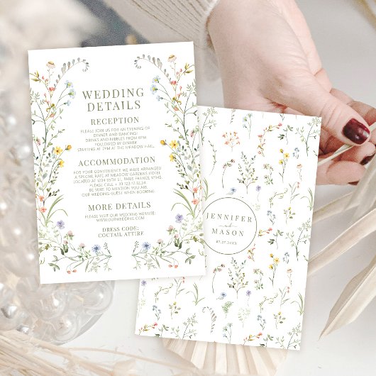 Cartes de détails du Mariage de Fleur sauvage colo