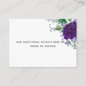 Cartes de détails du Mariage de fleurs bleues rust (Dos)