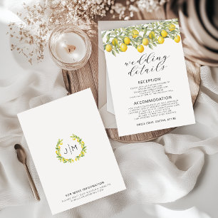Cartes de détails du Mariage végétal citron