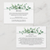 Cartes de détails Eucalyptus Envy (Devant / Derrière)