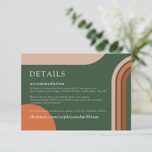 Cartes de détails mariage Arche Boho Abstrait (Debout devant)