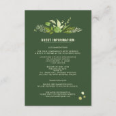 Cartes de détails mariage | Botanique noire verte (Devant)