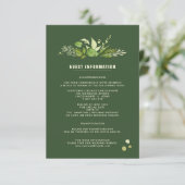 Cartes de détails mariage | Botanique noire verte (Debout devant)