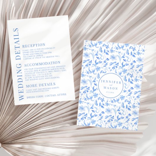 Cartes de détails mariage floral peint à la main b