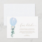 Cartes de détails plus fins pour Baby Shower au ba (Devant / Derrière)