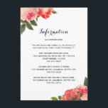 Cartes de détails Romantic Coral Peonie<br><div class="desc">Coral Peonie on Navy Information Cards conçus par Colorful Designs Inc. Copyright 2013-2016.</div>