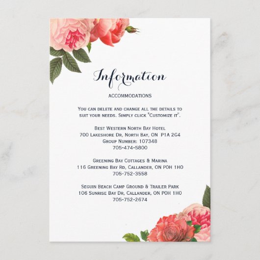 Cartes de détails Romantic Coral Peonie (Devant)