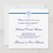 Cartes de deuil bleu marine (Dos)