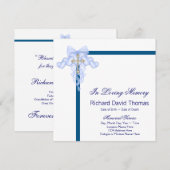 Cartes de deuil bleues marine pour hommes (Devant / Derrière)