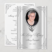 Cartes de deuil de commande de service élégantes b (Devant / Derrière)