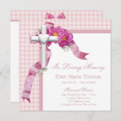 Cartes de deuil rose (Devant / Derrière)