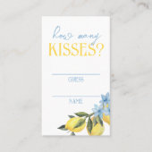 Cartes de devinette Combien de baisers pour jeu de (Devant)
