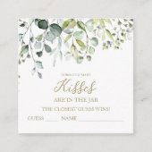 Cartes de devinette de bisous avec verdure mignonn (Devant)