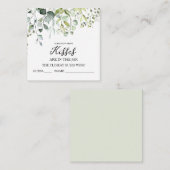 Cartes de devinette de bisous de verdure mignonne (Devant / Derrière)