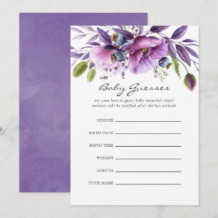 Cartes de devinette pour Baby Shower sur le thème 